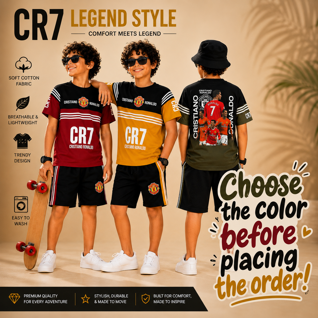 CR7 Cristiano Ronaldo Back Print Co-ord Set