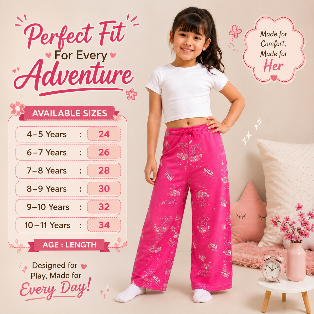 Plazo style - Pink Pajama's Bottom