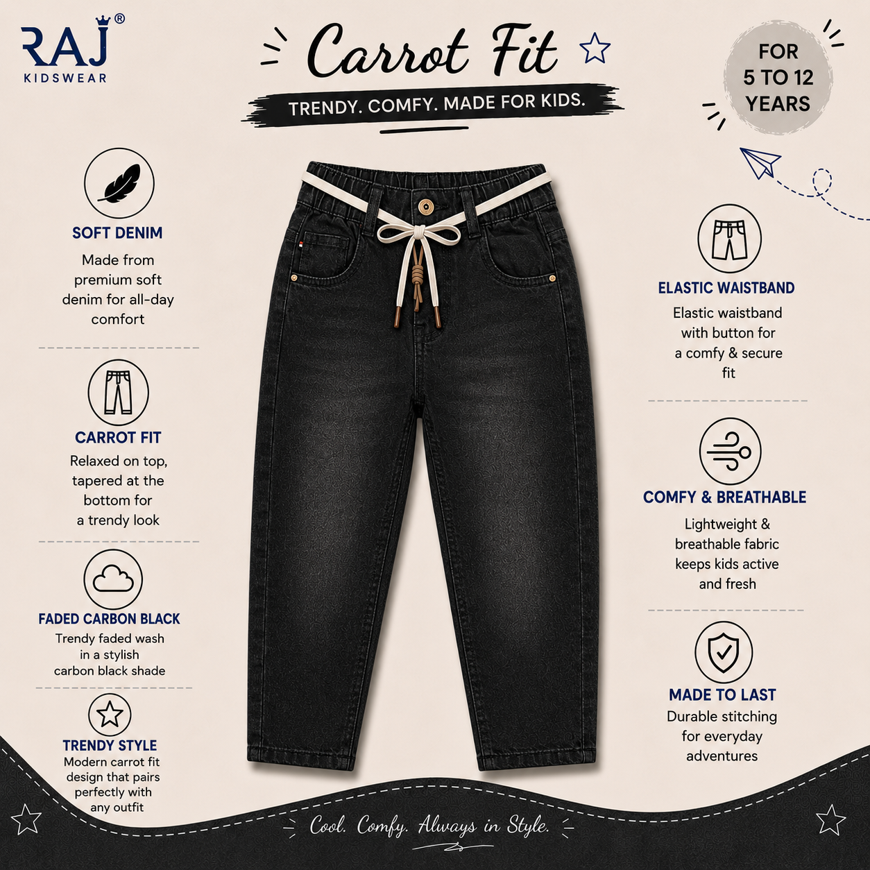 Carrot Fit Faded Black Bottom