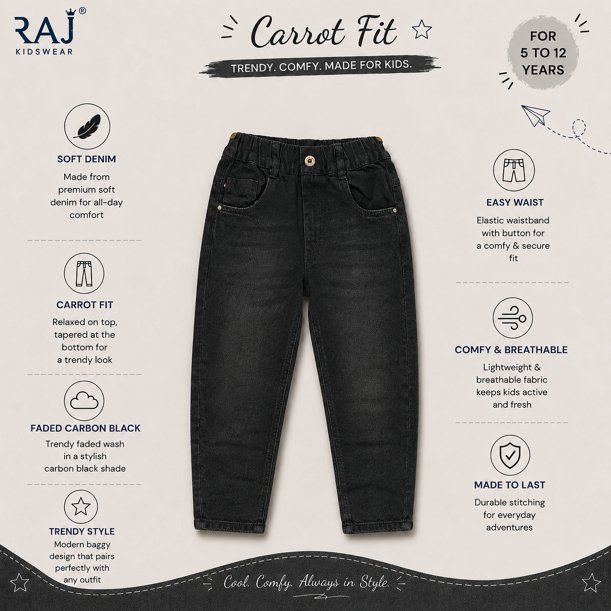 Carrot Fit Faded Black Bottom
