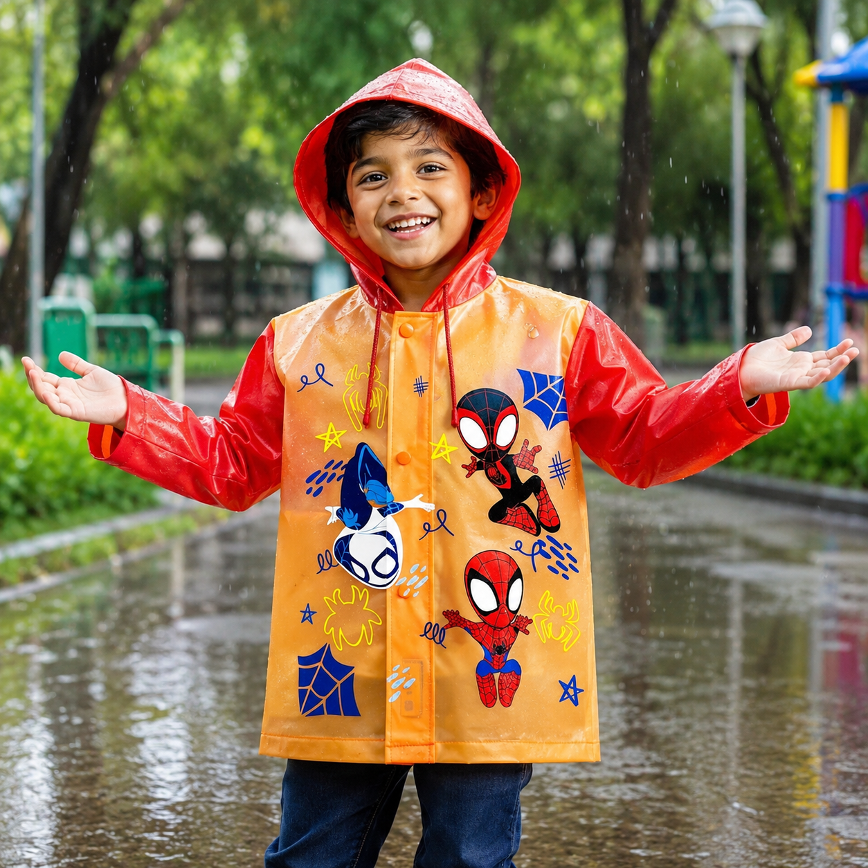 Kids Spider-Man Hooded Raincoat