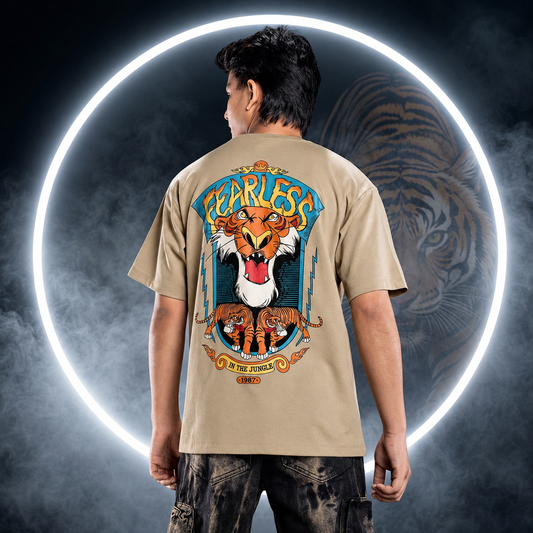 Tiger 'Fearless In The Jungle' Oversized Drop shoulder