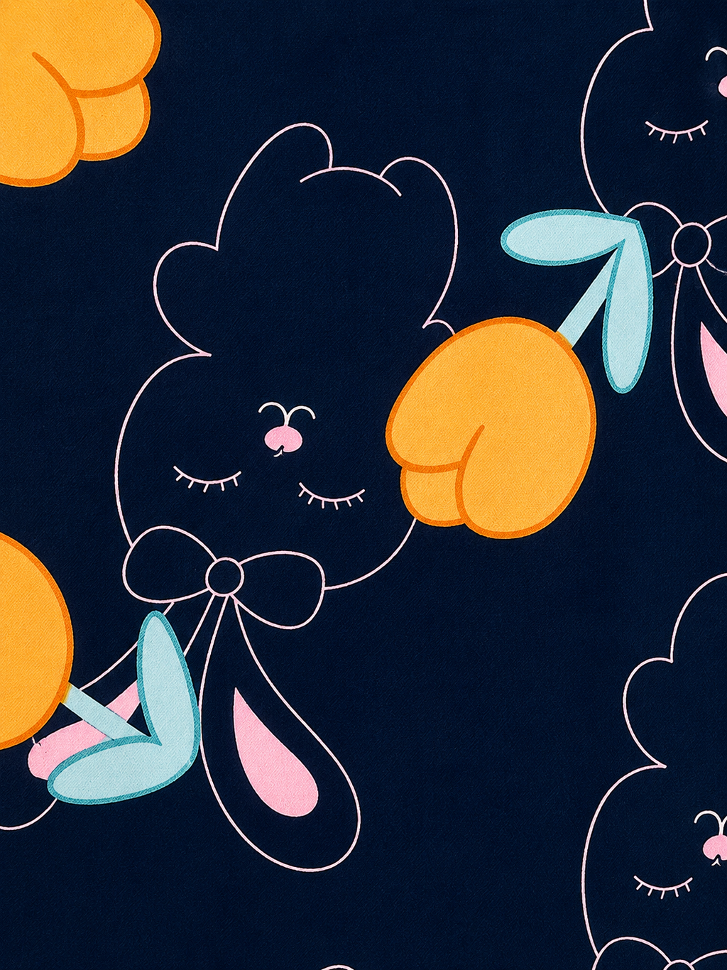 Cute Bunny & Tulip Print summer Co-Ord set for Girls