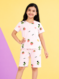 Strawberry & Cactus Print Co-Ord Set for girls