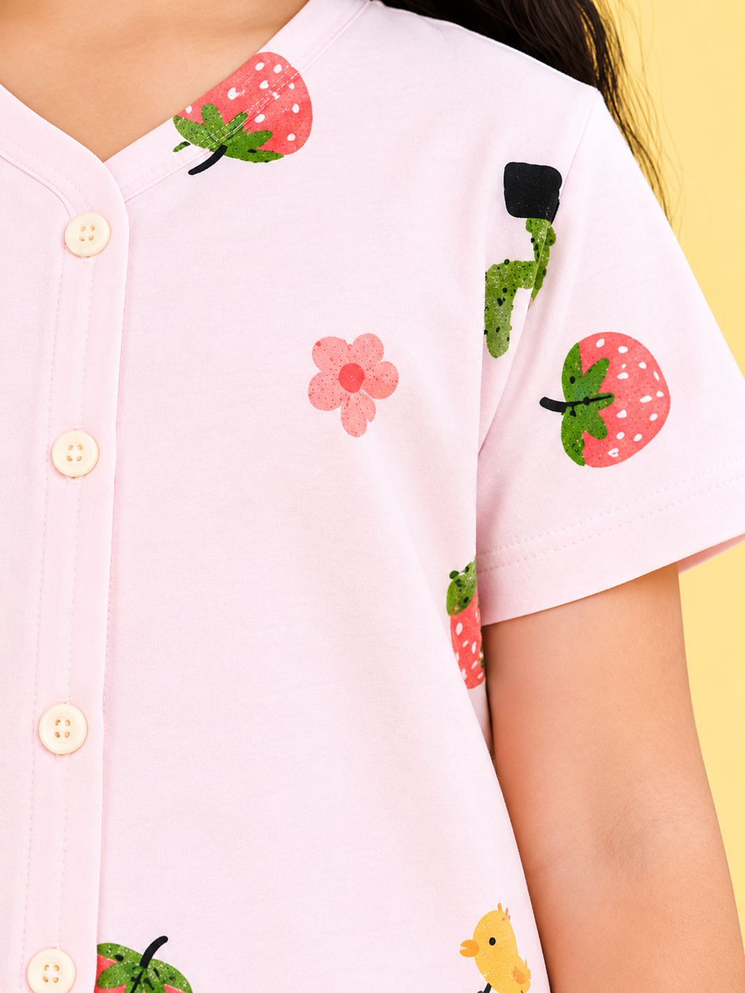 Strawberry & Cactus Print Co-Ord Set for girls