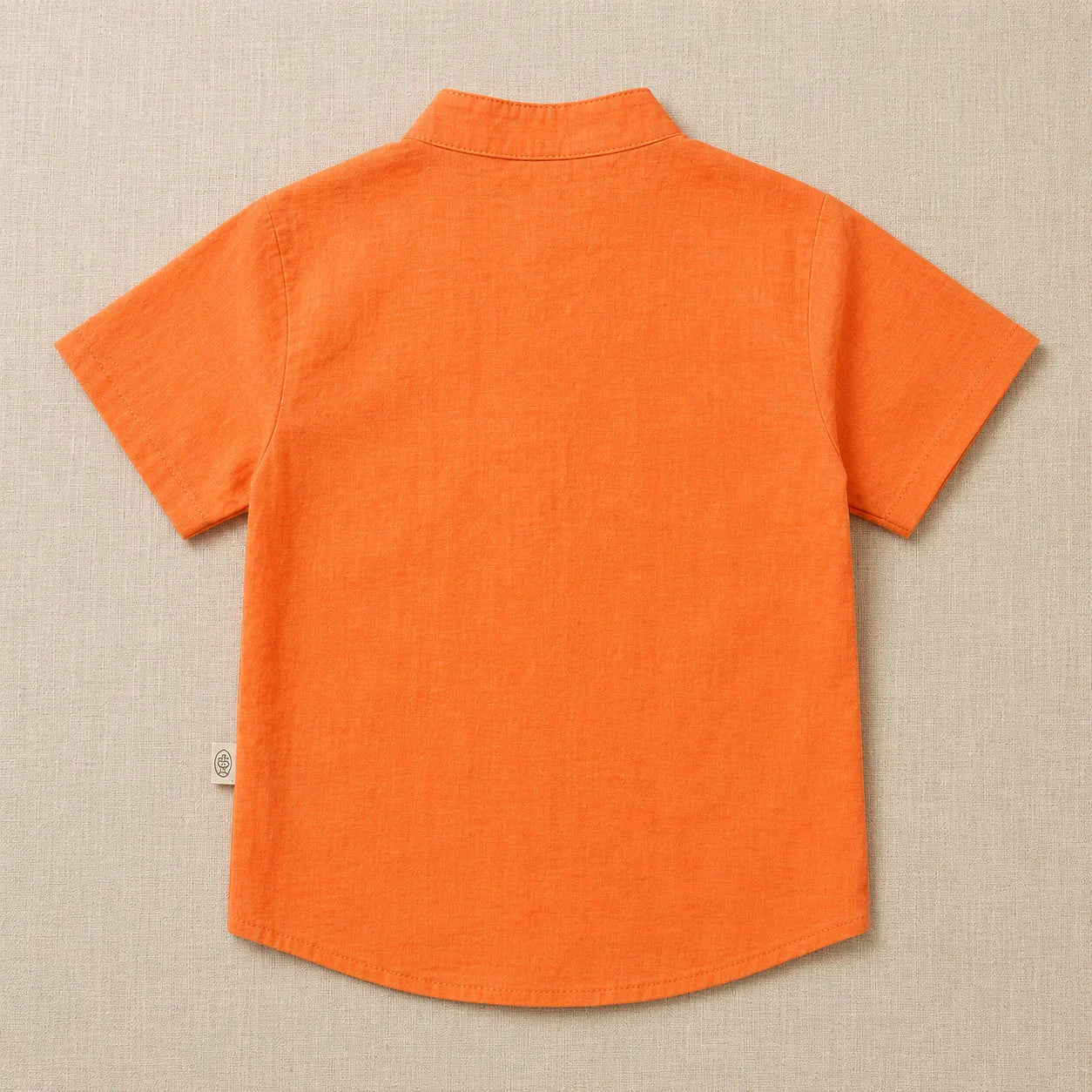 White Cotton Mandarin Collar Shirt with Cute Animal Graphics