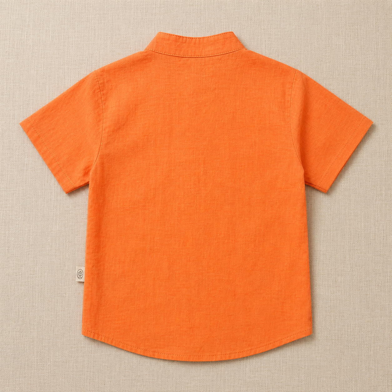 White Cotton Mandarin Collar Shirt with Cute Animal Graphics