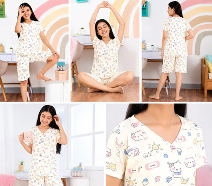 Doodle & Dream Cartoon Print Loungewear Set