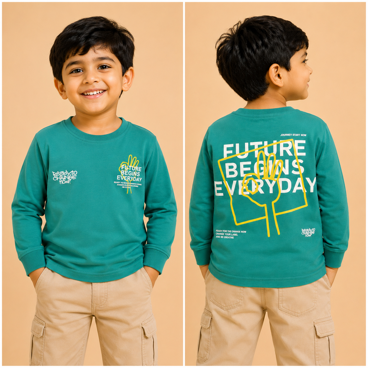 Future Begins Green Tee
