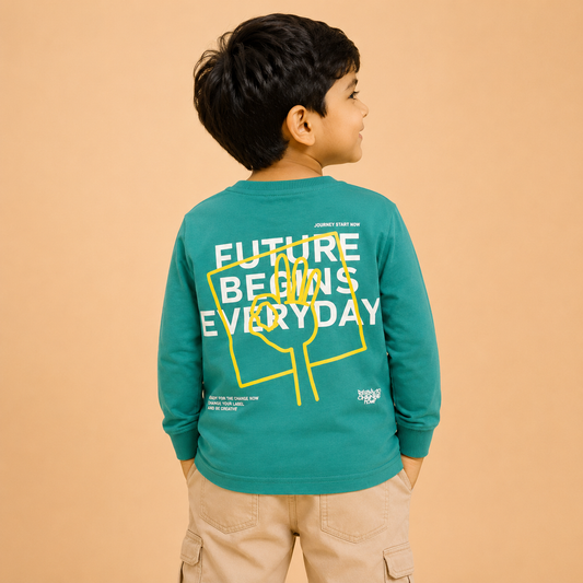 Future Begins Green Tee
