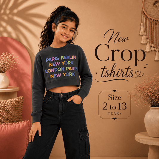 Dark Grey Crop Cotton Tshirt