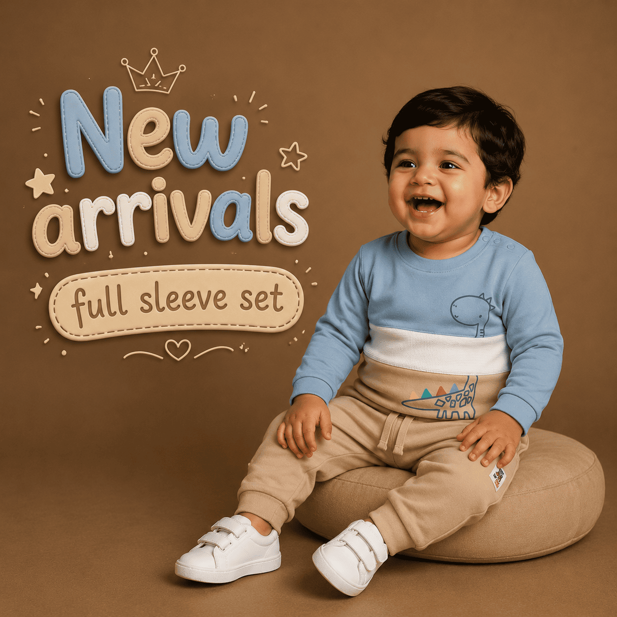 Sea Blue Full sleeve Tee & Pajama Set