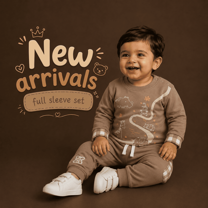 Beige Full sleeve Tee & Pajama Set