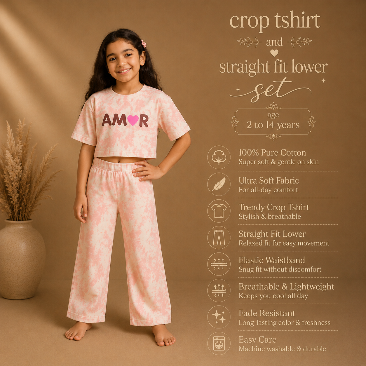 Peach Tie N Die Co-ord set