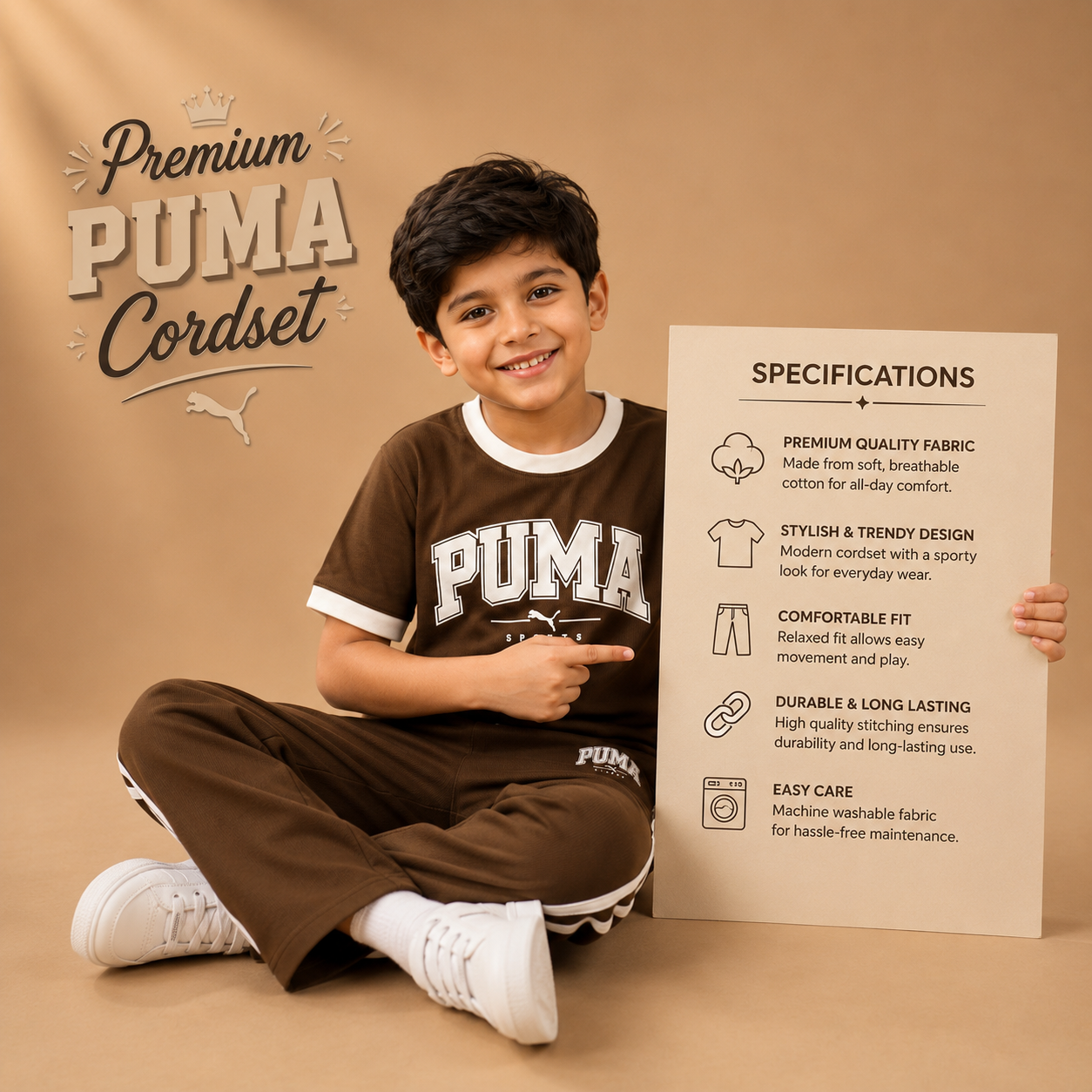 Chocolate Brown Puma Co-ord set