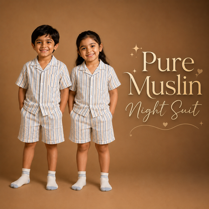 Premium Pure Muslin Night Suit