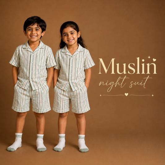 Premium Pure Muslin Night Suit