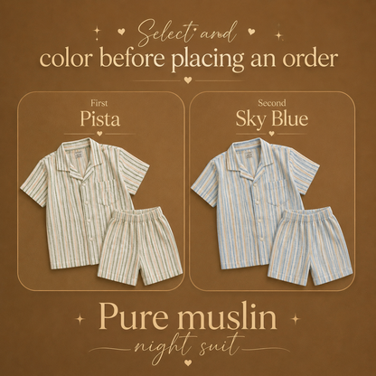 Premium Pure Muslin Night Suit