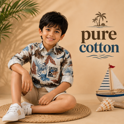 Printed Cotton Shirts - Casual Tropical & Floral Print