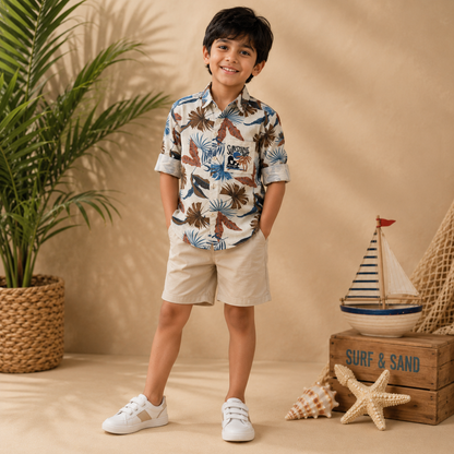 Printed Cotton Shirts - Casual Tropical & Floral Print