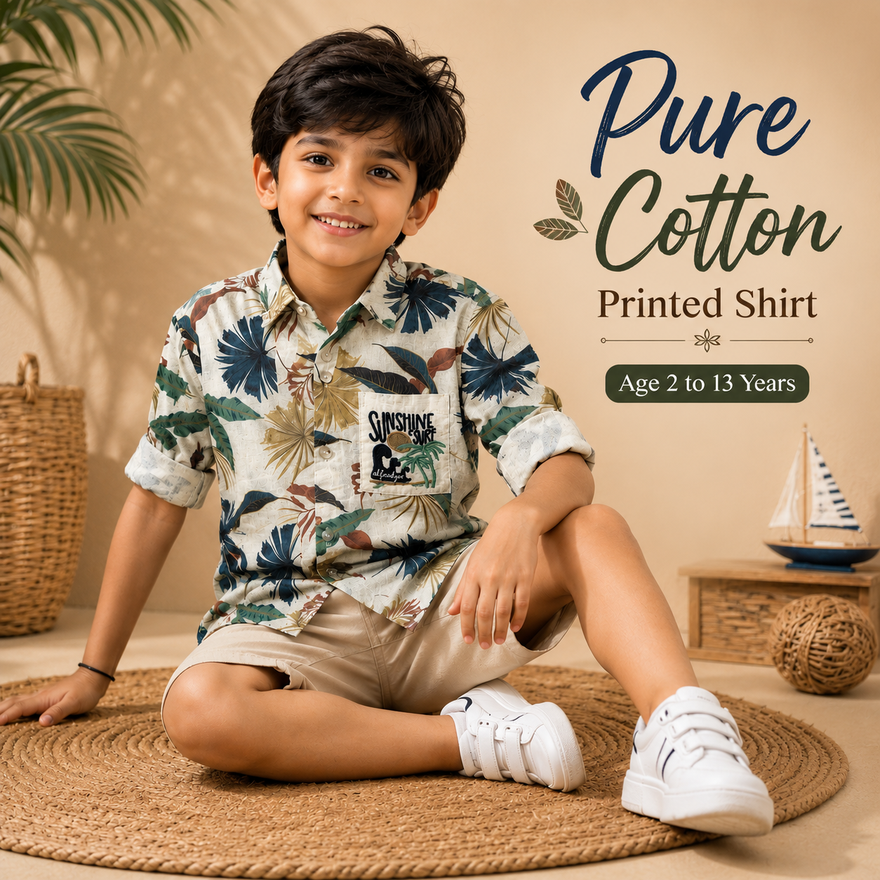 Printed Cotton Shirts - Casual Tropical & Floral Print