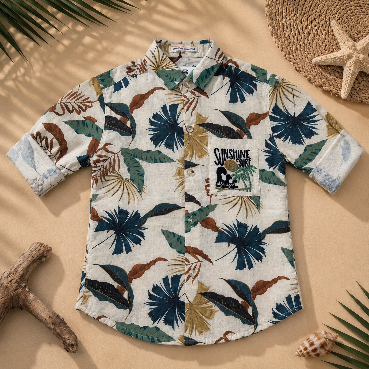 Printed Cotton Shirts - Casual Tropical & Floral Print