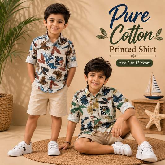 Printed Cotton Shirts - Casual Tropical & Floral Print