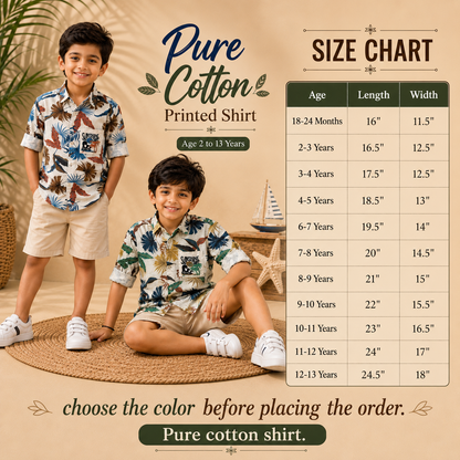 Printed Cotton Shirts - Casual Tropical & Floral Print
