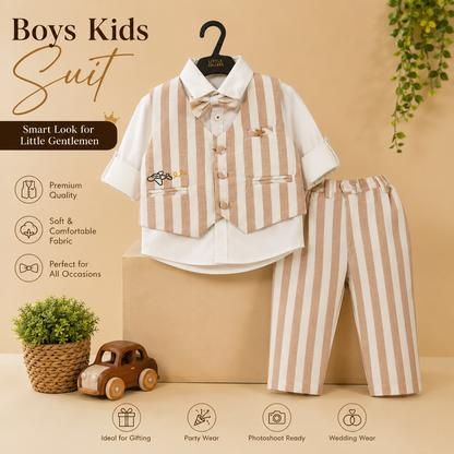 Charming Striped Waistcoat & Trousers Suit