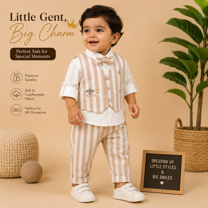 Charming Striped Waistcoat & Trousers Suit