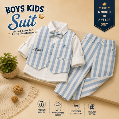 Charming Striped Waistcoat & Trousers Suit
