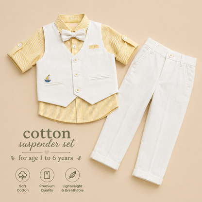 Party Wear Suit Set - Ocean Blue & White⁠