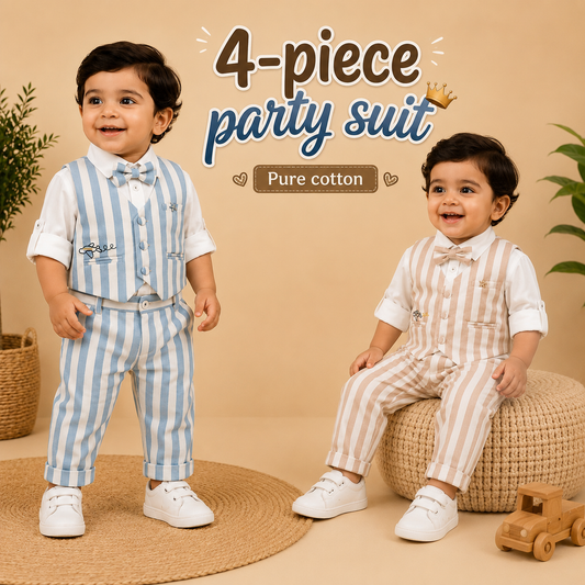 Charming Striped Waistcoat & Trousers Suit