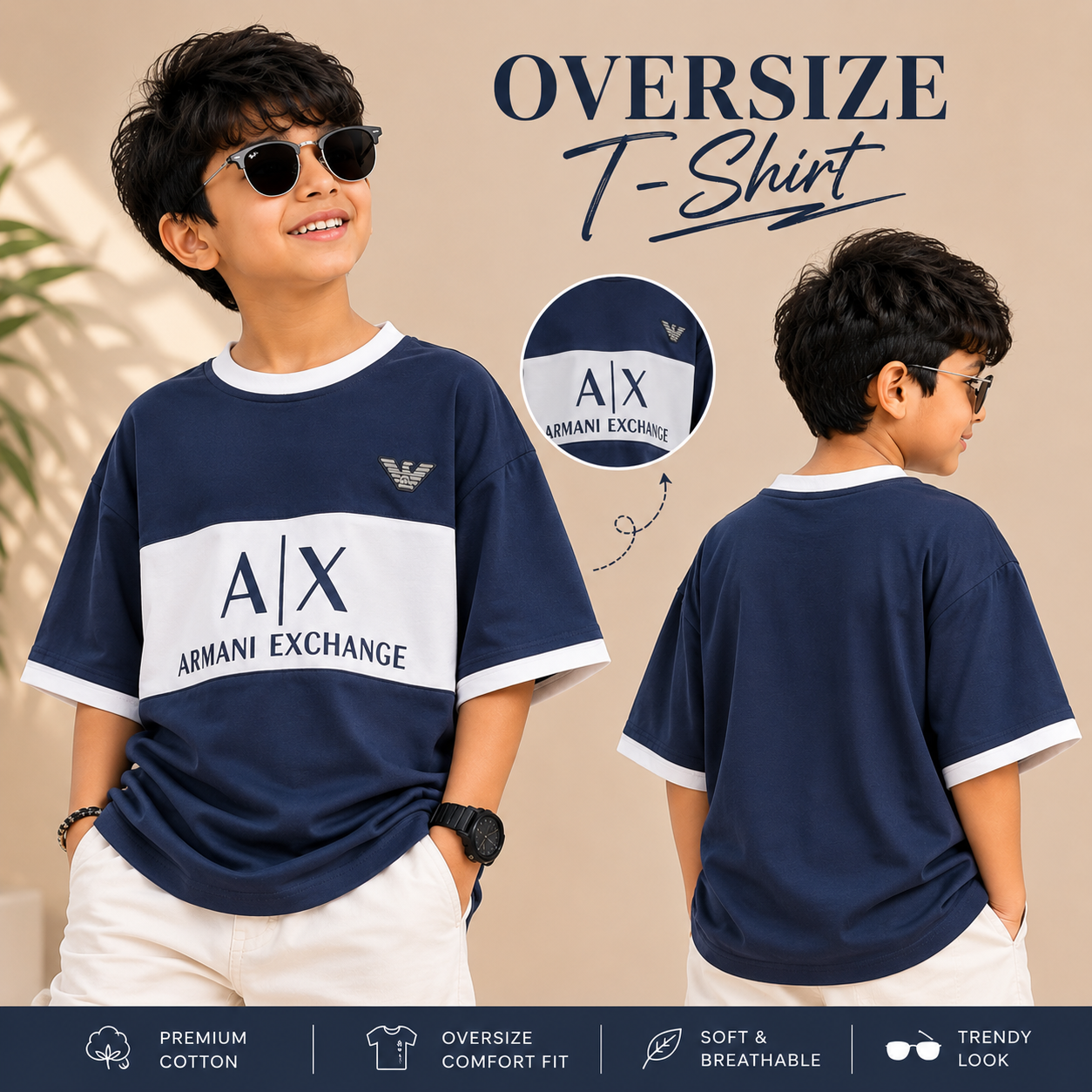 Premium Oversized AX Print T-Shirt
