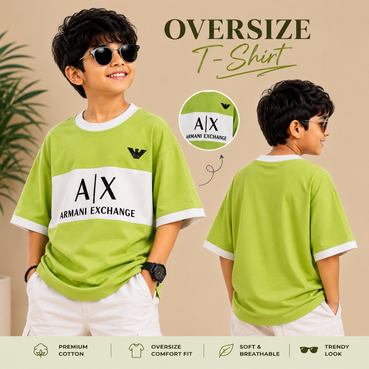 Premium Oversized AX Print T-Shirt
