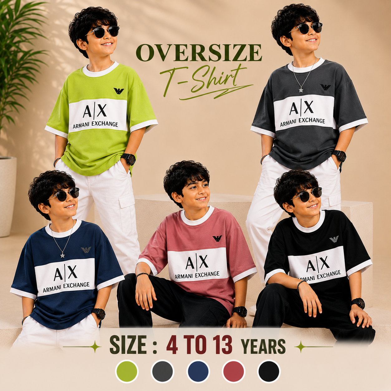 Premium Oversized AX Print T-Shirt