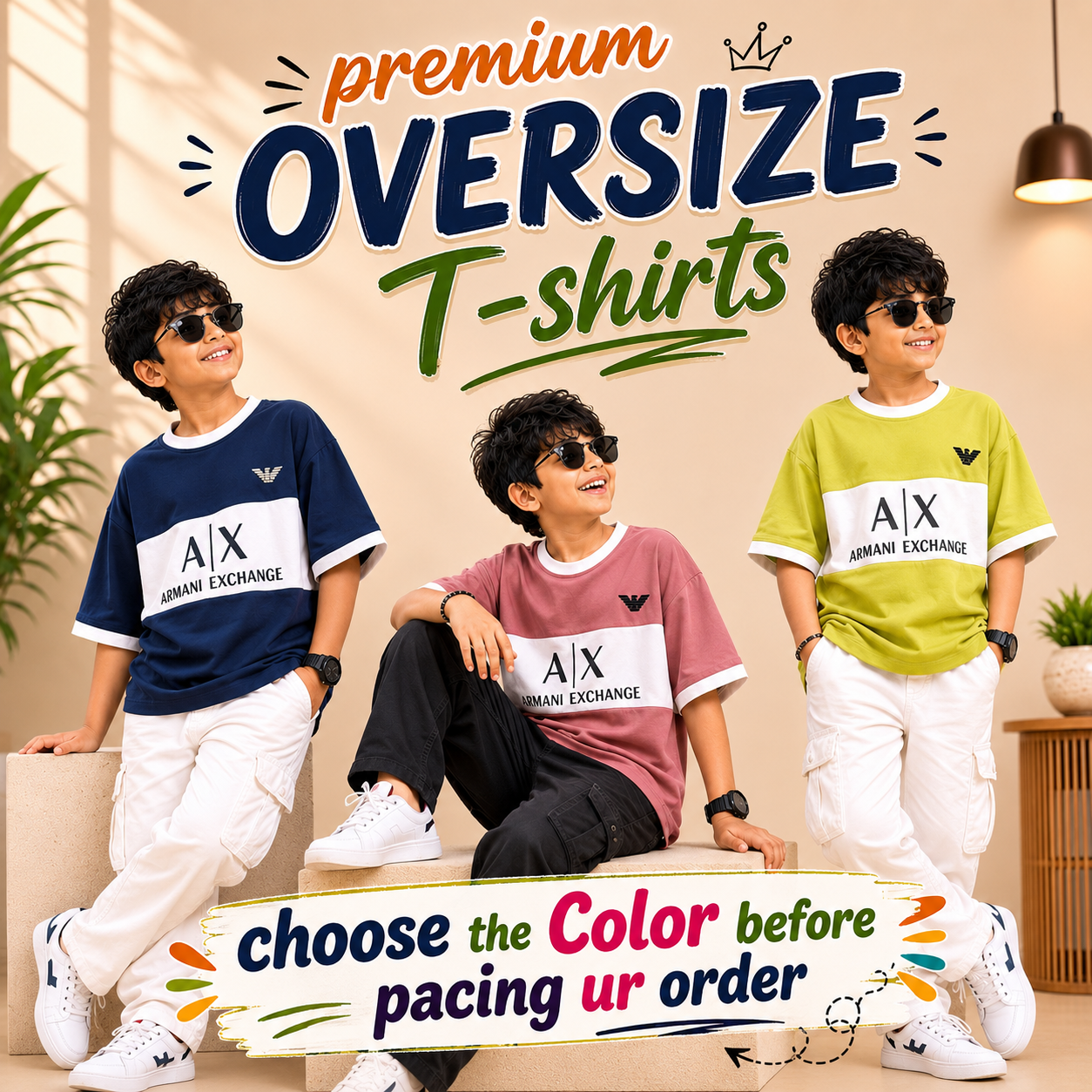 Premium Oversized AX Print T-Shirt
