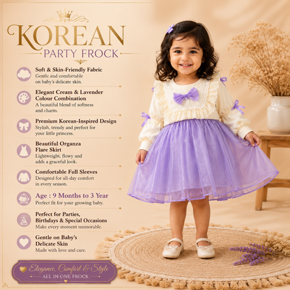 Cute Korean Party Wear Shimmer Net Frock