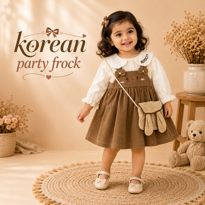 Cute Korean Party Wear Shimmer Net Frock