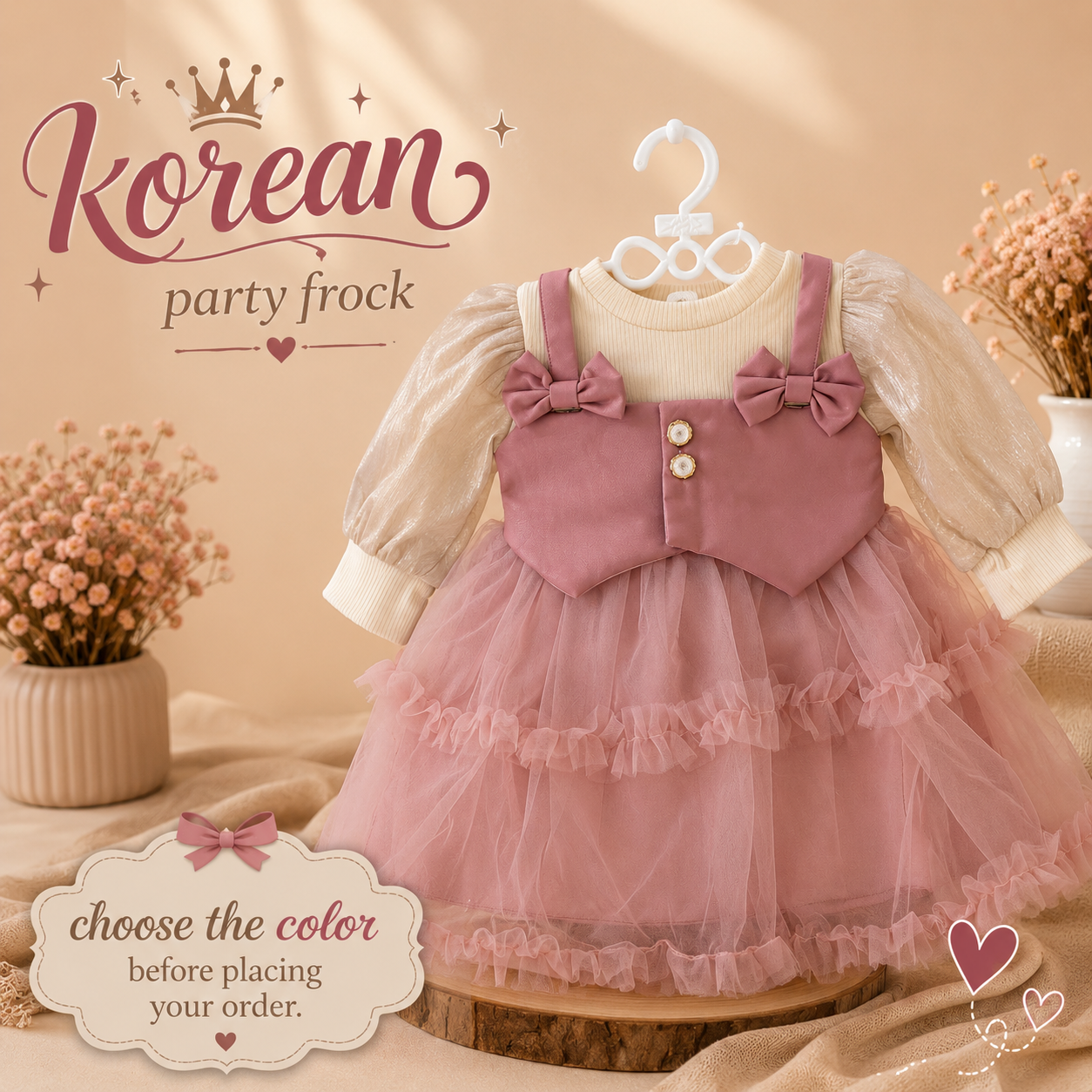 Cute Korean Party Wear Shimmer Net Frock