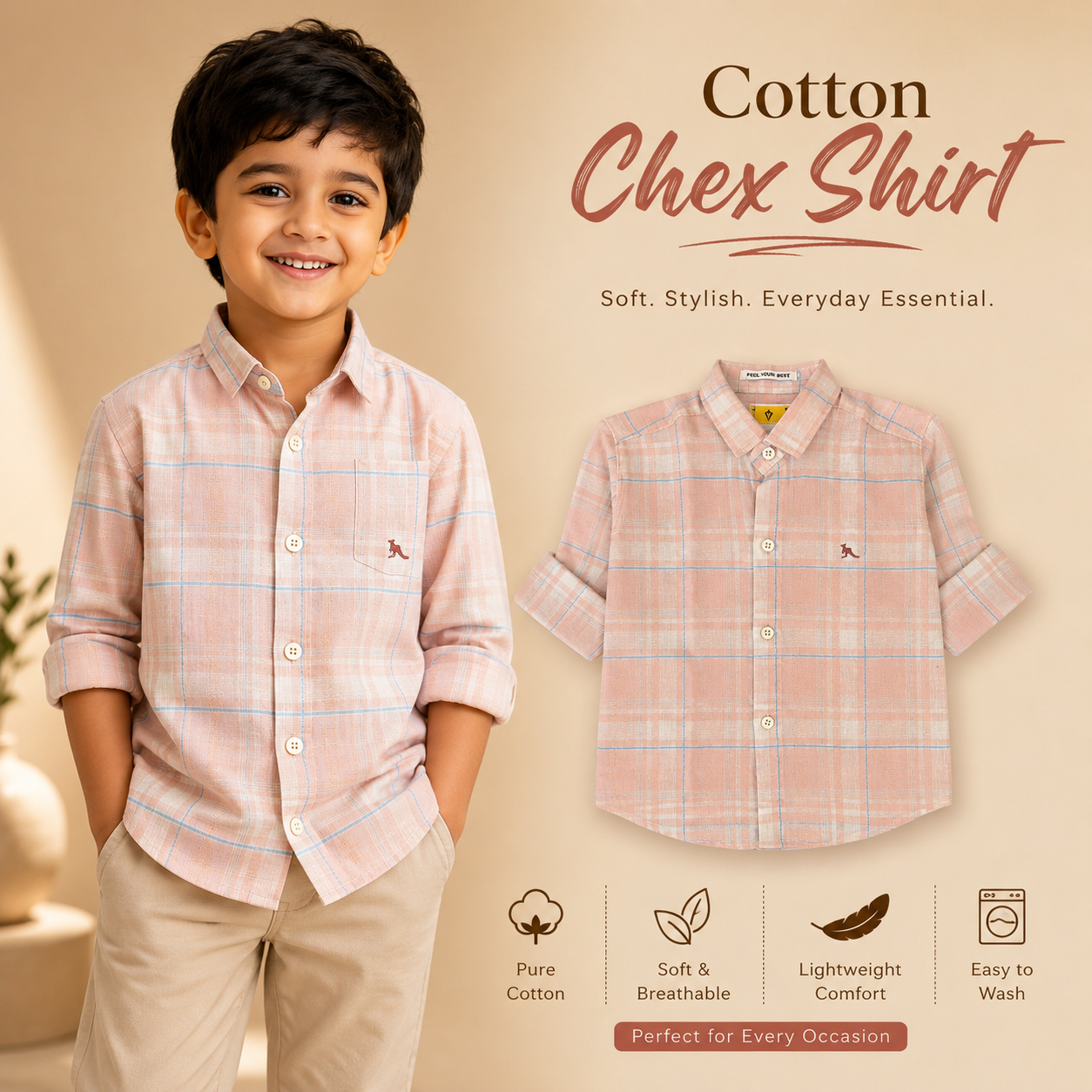 Pure Cotton Pastel Chex Shirts