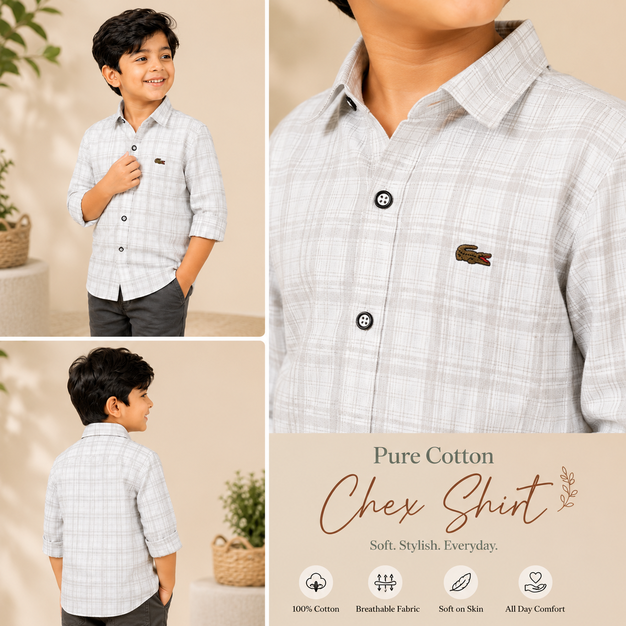 Pure Cotton Chex Shirts