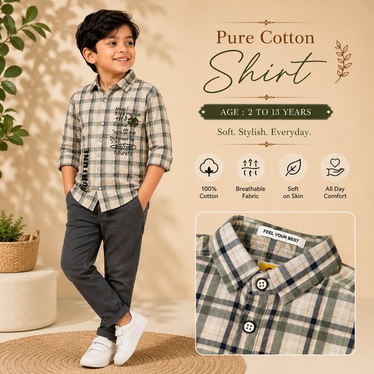 Pure Cotton Faded Chex Shirts
