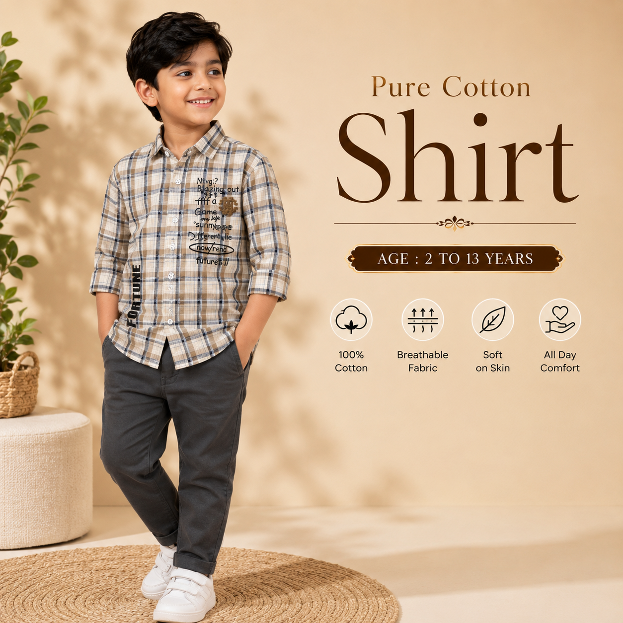 Pure Cotton Faded Chex Shirts