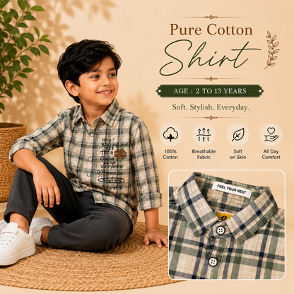 Pure Cotton Faded Chex Shirts