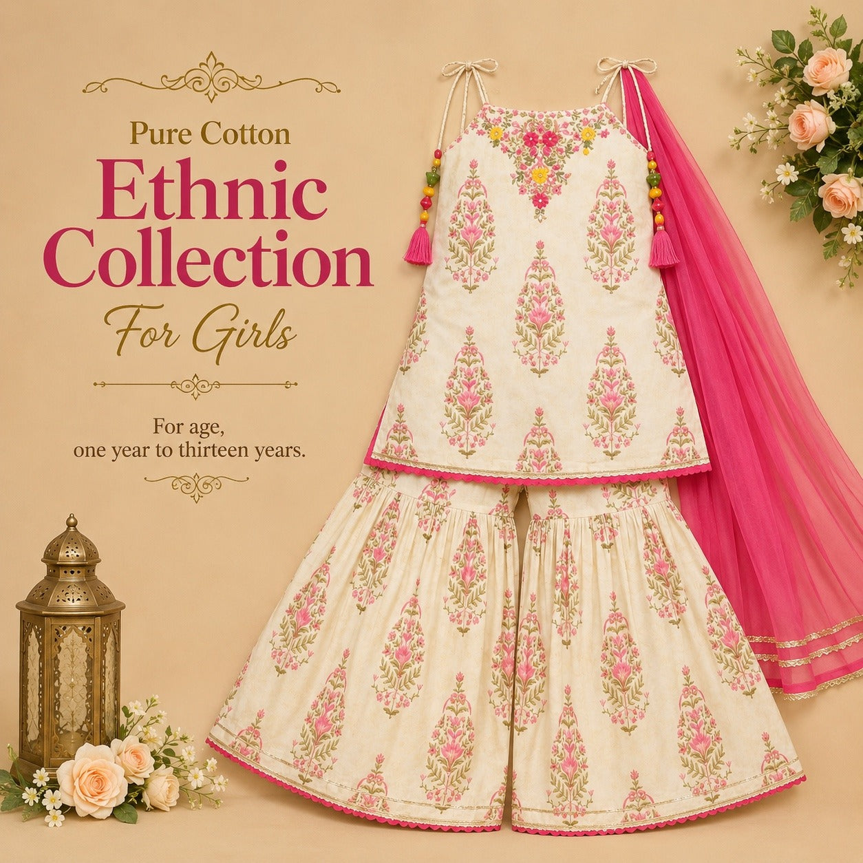 Pure Cotton Ethnic - Crop Strip Pattern