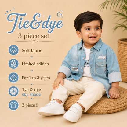 tie-dye 3-Piece Set - sky