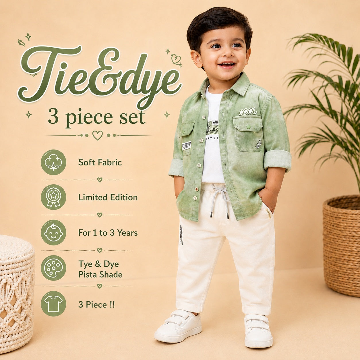tie-dye 3-Piece Set - pista