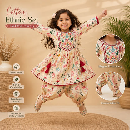 Pure Cotton Printed Ethnic Set - Multicolour