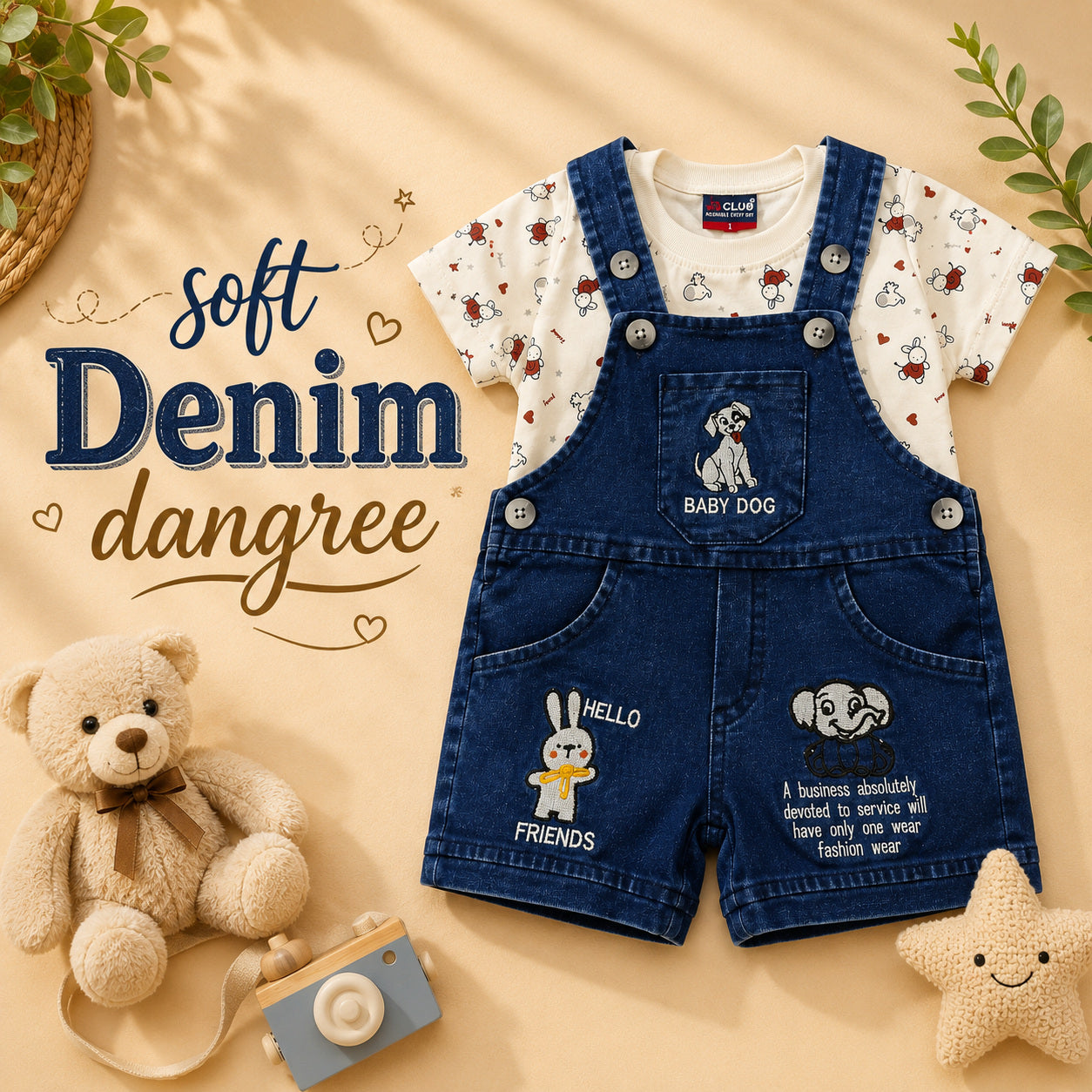 Soft Denim Baby Dangree Set